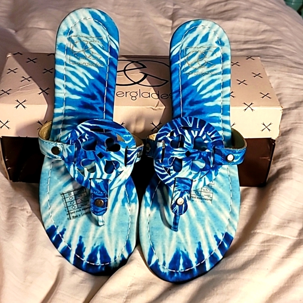 Everglades Blue Tie Dye Sandals